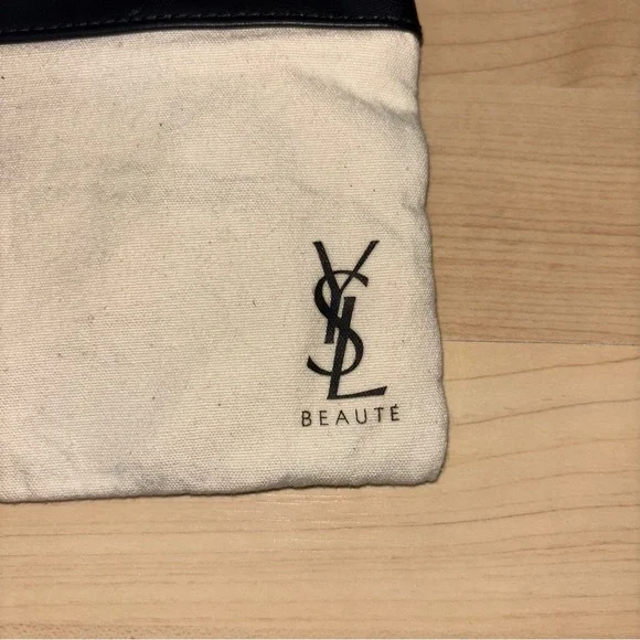 YSL Cosmetic Clutch White and Black Canvas Classic Designer GWP - Picture 2 of 6
